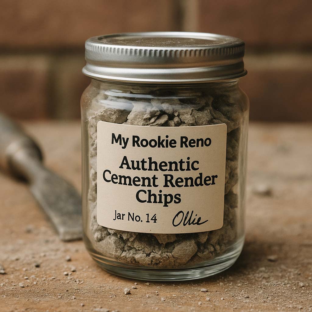 Cement Render Chips in a Jar